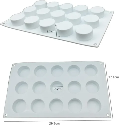 Vista 2 de 15 moldes de silicona cilíndricos para decoración de pasteles, utensilios para hornear, mousse de postre francés, molde para hornear, cupcakes