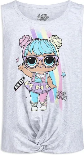Vista 4 de L.O.L. Surprise! MC Swag, Diva and Queen Bee - Juego de camiseta sin mangas y pantalón corto para niñas grandes, color rosagris