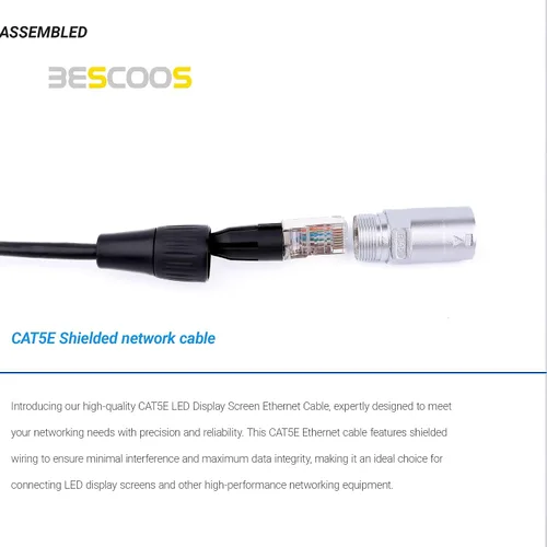 Vista 4 de Cable RJ45 CAT5E Ethercon ambos extremos con conectores blindados Ethernet (3 pies_2PCS)