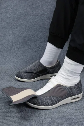 Vista 6 de ZUMEIJIA Zapatos para diabéticos para mujer, zapatos casuales ajustables para caminar, zapatos anchos para ancianos, pies hinchados