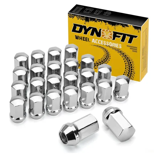 Vista 16 de Dynofit Tuercas de llanta OEM de 0.472 in x 1.5 para fusión 2005-2021, Escape 2001-2026, enfoque 2008-2018, tuercas de rueda de estilo de una pieza