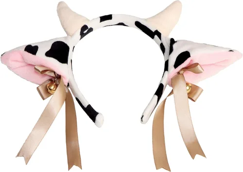 Vista 2 de Tequise Juego de diadema y cola de oreja de vaca, accesorios de disfraz