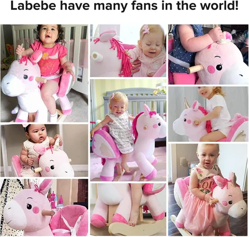 Vista 10 de labebe - Caballo mecedor para bebé, unicornio para montar, juguete de paseo para niños de 6 meses a 3 años, bebé (niño niña) juguete de peluche