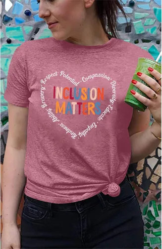 Vista 3 de Inclusion Matters - Camiseta para mujer con temática de salud mental y educación especial, camiseta para profesores, linda camiseta de terapeuta