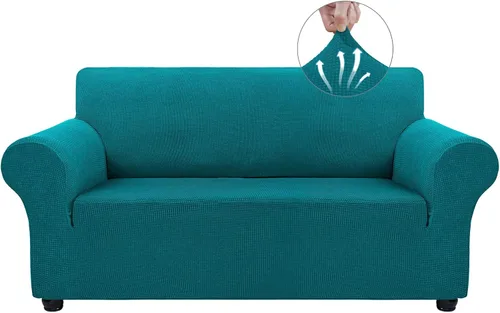 Vista 43 de Asnomy Fundas de sofá para sofá de 2 cojines, fundas elásticas para sofá biplaza, protector de mascotas, fundas de muebles para perros y gatos, tela