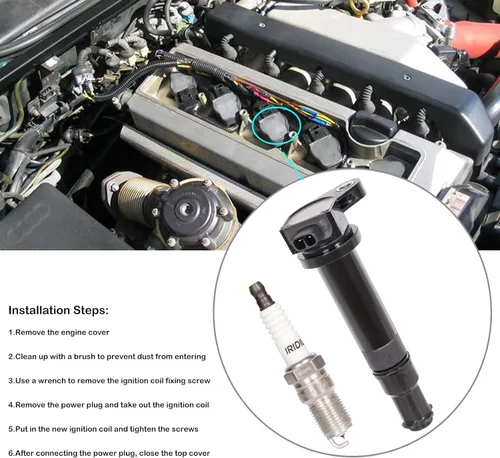Vista 5 de Kit de bobinas de encendido y bujías para Hyundai Accent Kia Rio 1.6 L4 Para 2006 2007 2008 2009 2010 2011 Accent Rio Rio5 Rondo, reemplazo OE