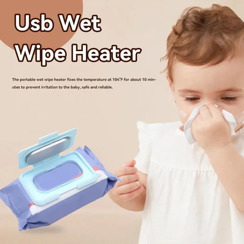 Vista 4 de Calentador de toallitas para bebés, temperatura constante de calentamiento uniforme, calentador portátil de toallitas húmedas USB para bebés