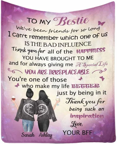 Vista 37 de Regalos de cumpleaños para mujeres, manta de amistad personalizada con tus fotos, manta personalizada con mis propias imágenes para hermanas