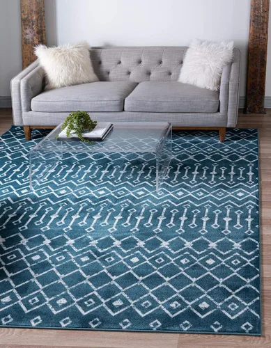 Vista 38 de Unique Loom Enrejado Marroquí Colección Trellis Geométrica Transicional Beige/Marfil Alfombra Área (10 pies 8 pulgadas x 16 pies 5 pulgadas)