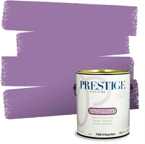 Vista 95 de PRESTIGE Pinturas de pintura interior e imprimación en uno, 1 galón, plano, combinación comparable de Sherwin Williams* Kimono Violet*
