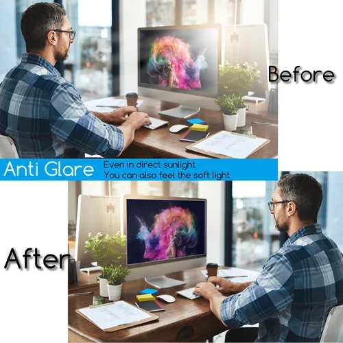 Vista 6 de KEANBOLL Panel protector de pantalla de luz azul para monitor de computadora de 23.8 pulgadas, filtro de bloqueo de luz azul, protector