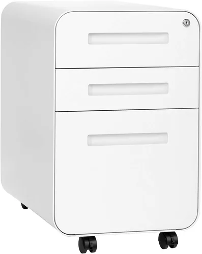 Vista 20 de Laura Davidson Furniture Stockpile Archivador de 3 Cajones con Cerradura - Archivador de Metal Bajo Escritorio de Oficina, Carpetas de Archivo