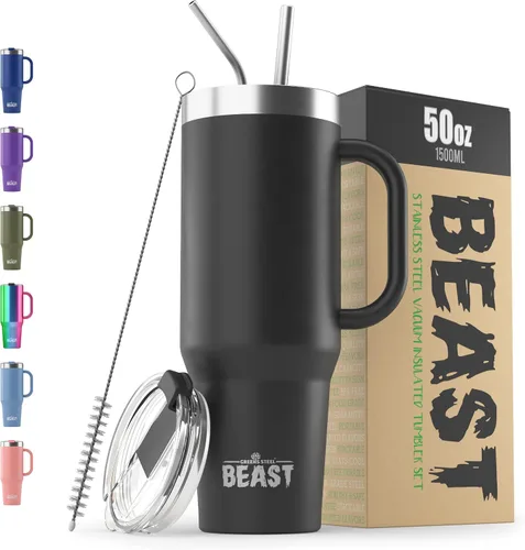 Vista 79 de Beast Vaso de 10 oz de Acero Inoxidable con Aislamiento al Vacío para Café y Hielo de Doble Pared Termo de Viaje (Blanco Ártico)