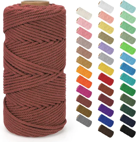Vista 81 de Cuerda de macramé de 0.079 in x 220 yardas (656 pies), cuerda de algodón natural para colgar en la pared, ganchos de plantas, manualidades Verde