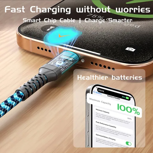 Vista 3 de QQLIKE - Cable USB C a USB C de 60 W, paquete de 3 [3/6/10 pies] C a C cable de carga rápida 60W PD Nylon Braided Cable Fast Charging for Phones