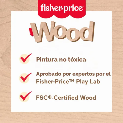 Vista 3 de Fisher-Price Juguete de Madera para Niños Pequeños Rompecabezas de Bloques Entrelazables Apilables con 20 Piezas de Madera para Niños de 18+ Meses
