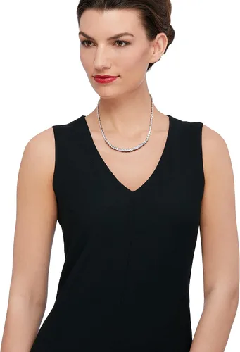 Vista 3 de Ross-Simons 2000 ct tw Graduated CZ Tennis Necklace in Sterling Silver