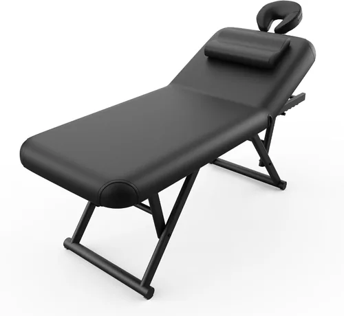 Vista 15 de pouseayar Mesa de masaje ajustable con almohada facial y reposacabezas, resistente y sólida, silenciosa y fácil de ajustar, respaldo ajustable