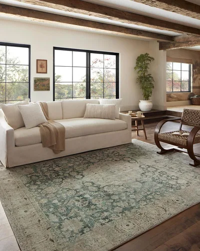 Vista 18 de Loloi Magnolia Home de Joanna Gaines Sinclair Collection SIN-06 - Alfombra decorativa tradicional de 2 pies 3 pulgadas x 3 pies 9 pulgadas, altura