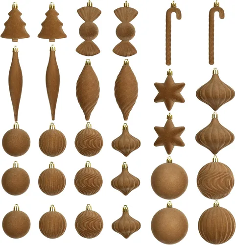 Vista 9 de 30 adornos de terciopelo para árbol de Navidad, juego de adornos de Navidad Azul polvo