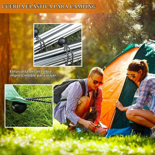 Vista 8 de Paquete de 50 cuerdas elásticas de 6 pulgadas, bolas elásticas, cuerdas elásticas con bolas, lazos elásticos para camping, tiendas de campaña, lona