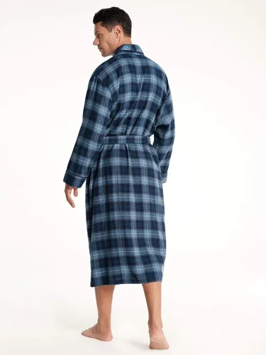 Vista 3 de SIORO Mens Robe Flannel Cotton Plaid Bathrobe Soft Shawl Collar Loungewear