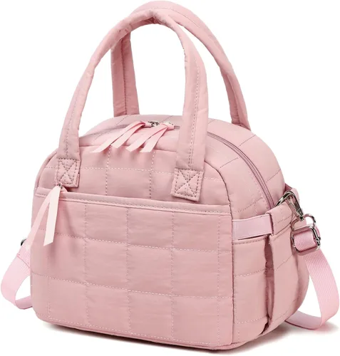 Vista 17 de LEDAOU Lonchera para Mujeres, Bolsa de Almuerzo Acolchada con Relleno Puffer, con Correa Ajustable, Aislada, Reutilizable, para el Trabajo, Escuela