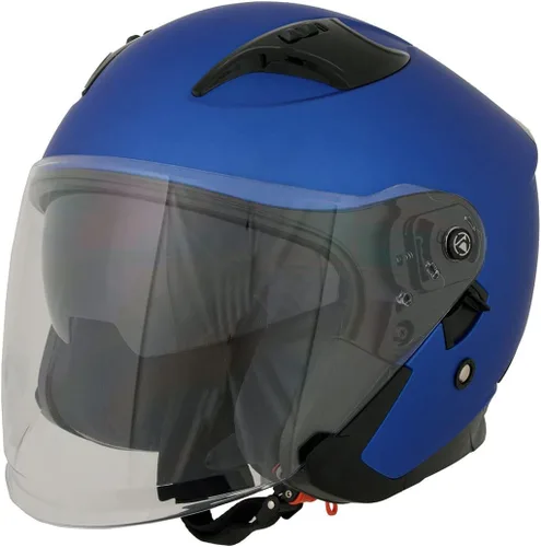 Vista 8 de Milwaukee Helmets MPH9823DOT 'Shift' - Casco azul de cara abierta 3/4 para hombres y mujeres con visera tintada desplegable