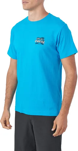 Vista 2 de Mens Lined Up Artist Series Graphic Short Sleeve T-Shirt Electric Blue