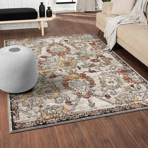 Vista 11 de LUXE WEAVERS Alfombra oriental floral beige envejecida 5x7