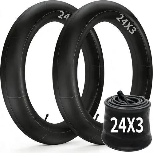 Vista 9 de 2 Pack of Fat Tire Bike Inner Tubes, 20/24/26 X4.0 Heavy Duty Bike Tube, Inner Tube with 32mm Schrader Valve for Snow Mountain Bike E-Bike