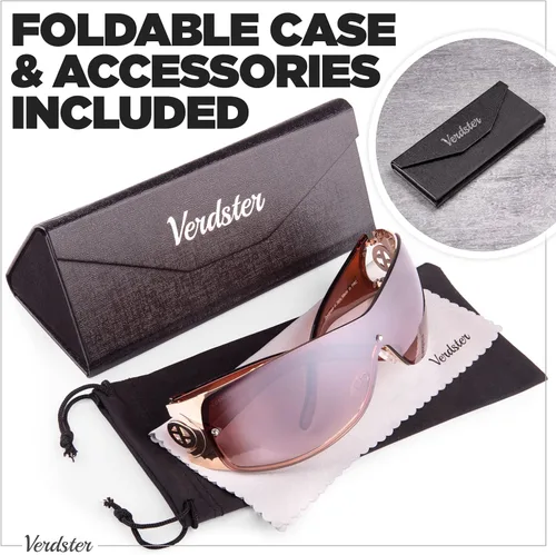 Vista 2 de Verdster Cosmo - Gafas de sol envolventes para mujer no polarizadas con protección UV gafas de sol Y2k de gran tamaño para mujer