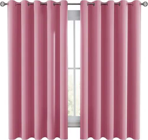 Vista 13 de LUX Décor - Juego de 2 paneles de cortinas opacas de alta calidad de 63 pulgadas de largo, cortinas de oscurecimiento de habitación con aislamiento