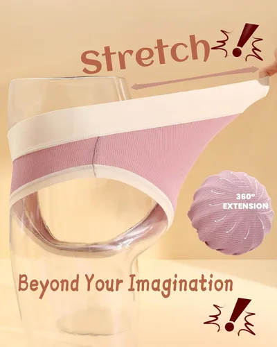 Vista 2 de FINETOO Ropa interior de algodón de cintura alta para mujer, suave y elástico, cobertura completa, paquete de 6