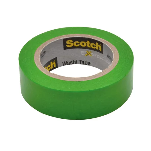 Vista 3 de Scotch Expressions Washi Tape - Cinta adhesiva para artes y manualidades, 0.59 x 393 pulgadas, verde, 6 rollos