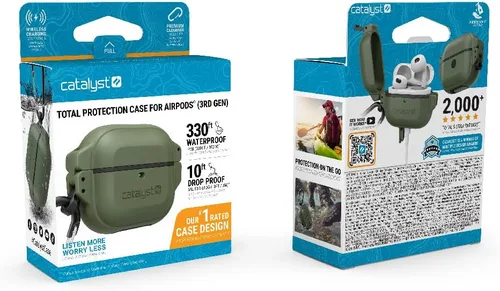 Vista 9 de Catalyst Funda de protección total para AirPods de 3ª generación, funda impermeable de 330 pies para AirPods 3, funda a prueba de golpes
