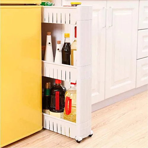 Vista 5 de Modern Home Estante organizador de almacenamiento deslizante estrecho - Estantes de almacenamiento portátiles para lavandería/baño/cocina