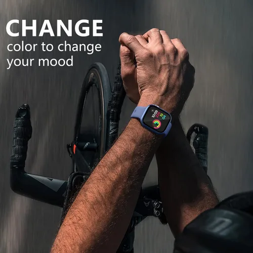Vista 6 de GEAK Funda compatible con Apple Watch de 1.654 pulgadas, protector de pantalla templado HD de alta sensibilidad para iWatch Series 3/2/1
