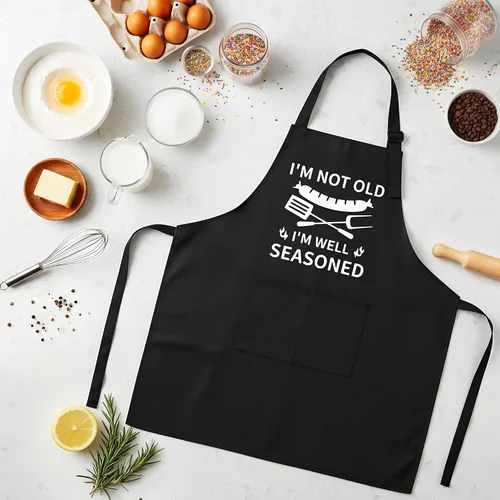 Vista 7 de Defresit Juego de delantales divertidos para hornear para mujeres y hombres, suministros de cocina para hornear 2 piezas blanco y negro