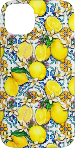 Vista 15 de Citrus Fruit Lemons Blue Tile Gardencore Farmcore Pattern Case for iPhone 17