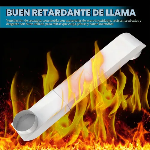 Vista 4 de Kit de ventilación de secadora de periscopio mejorado con adaptador de silicona de fácil conexión, conducto telescópico ajustable de acero