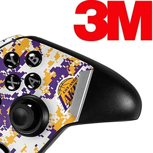 Vista 3 de Skinit Decal Gaming Skin Compatible with Xbox One Elite Controller - Officially Licensed NBA Los Angeles Lakers Digi Camo Design