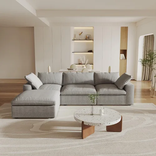Vista 54 de Cloud - Sofá modular convertible de 80.3 pulgadas en forma de L para sala de estar con otomana de almacenamiento, sofás profundos minimalistas