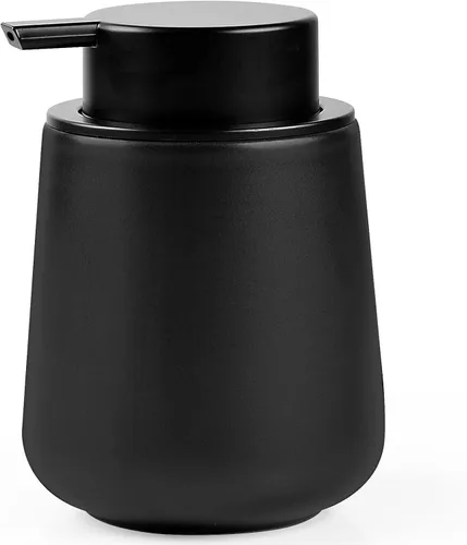 Vista 9 de Bosilunlife Dispensador de jabón de manos, dispensador de jabón de cerámica de 12 onzas, dispensador de jabón líquido recargable para baño