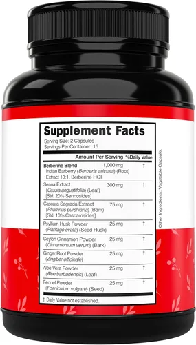 Vista 2 de Suplemento GLP-1 para mujeres y hombres (30 unidades) GLP1 Berberina 15 días limpieza intestinal desintoxicación y limpieza apoyo del metabolismo