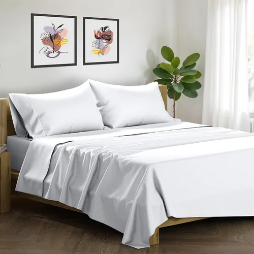 Vista 15 de XOOX Linen Juego de 4 fundas de almohada de algodón egipcio, tamaño Queen, fundas de almohada de lujo de 1500 hilos de alto tamaño estándar