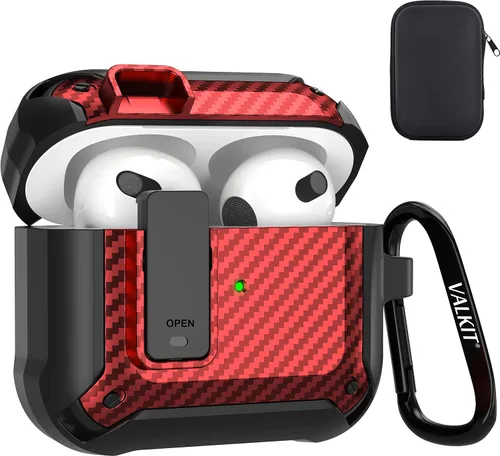 Vista 17 de Valkit Funda para Airpods Pro 2 con cerradura, funda militar de cuerpo completo para AirPod Pro rígida con llavero, funda para Airpods Pro de 2ª/1ª