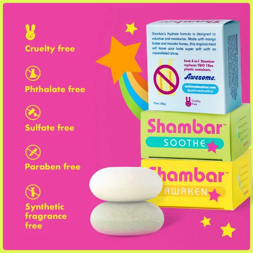 Vista 6 de Shambar HYDRATE - Barra de champú y acondicionador natural Lavado de cabello sólido con miel de manuka y mango Barra de champú segura sin