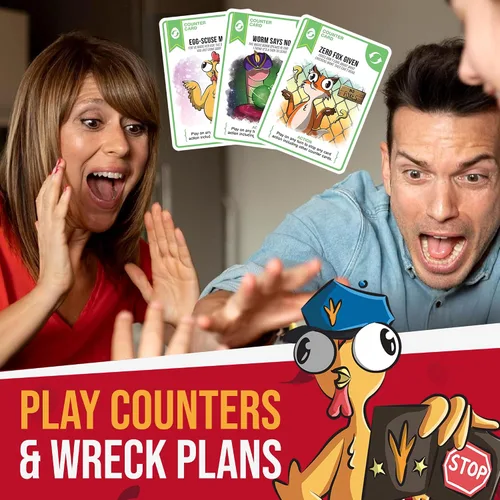 Vista 5 de Chicken Challengers Juego de cartas: estrategia hilarante para adultos y adolescentes, noche de juegos familiares, 2-8 jugadores, mayores de 13