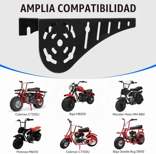 Vista 2 de YOXUFA Mini Protector de Cadena de Minimoto Cubierta de Embrague de Repuesto para Predator 212 196cc 224cc Coleman CT200U Baja Warrior MB200 A-Negro